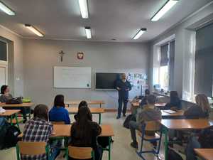 Profilaktyk na spotkaniu z uczniami