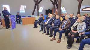 Zastępca Komendanta Wojewódzkiego i uczestnicy narady