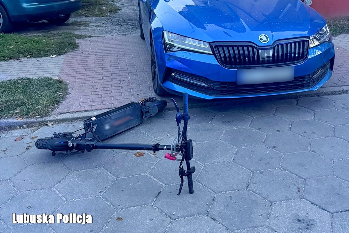 Wypadek samochodu i hulajnogi elektrycznej we Wschowie